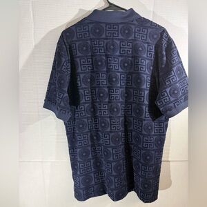 Classic Navy Patterned Polo Shirt